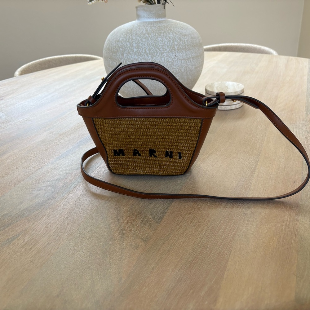 Marni Mini Bag Brown and Tan Structured Design